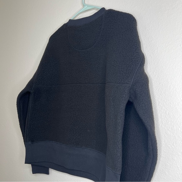 Everlane Black The ReNew Fleece Oversized Crew Teddy Sweatshirt Sz S NWT - Picture 12 of 13